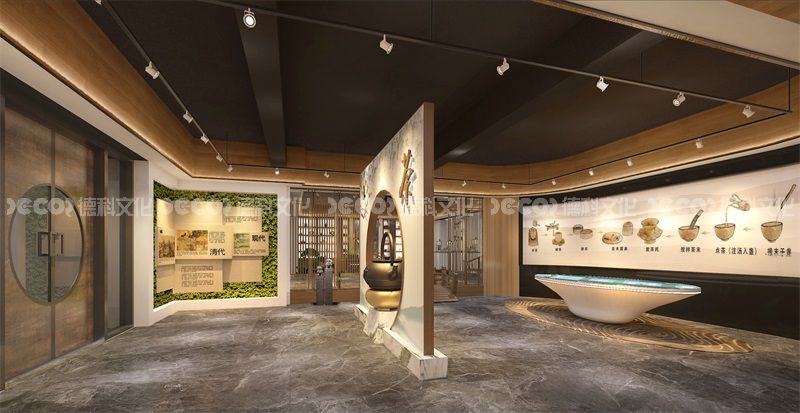 茶酒文化展覽館裝修中是否有茶酒文化的地域特色展示？